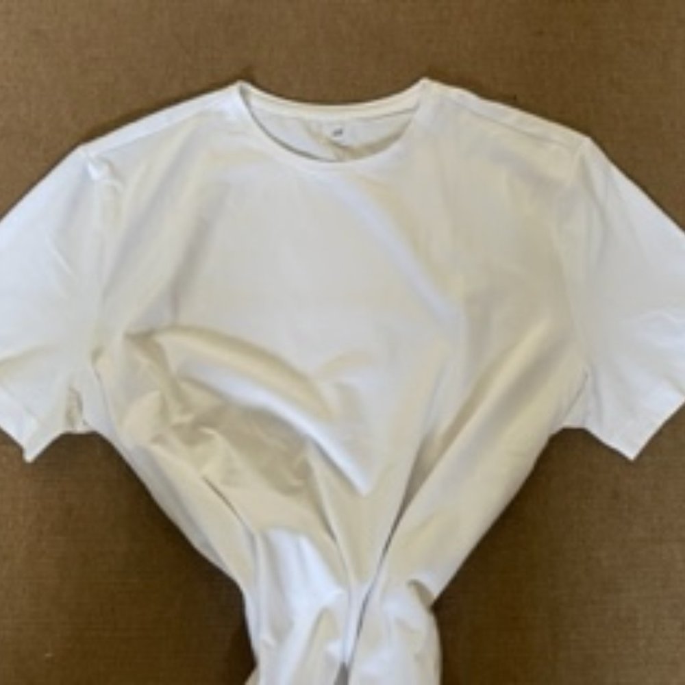 H&M MENS 3 PACK WHITE T-SHIRTS/1 LONG SLEEVE